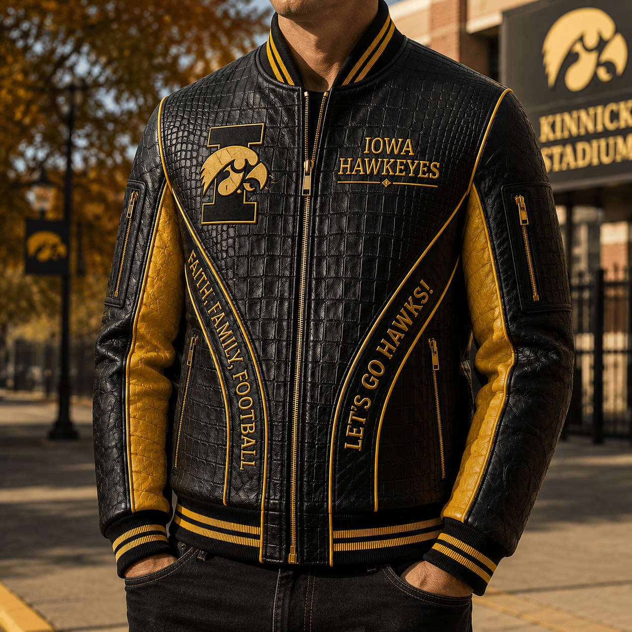 Premium IWHK Leather Zipper Jacket TTMH